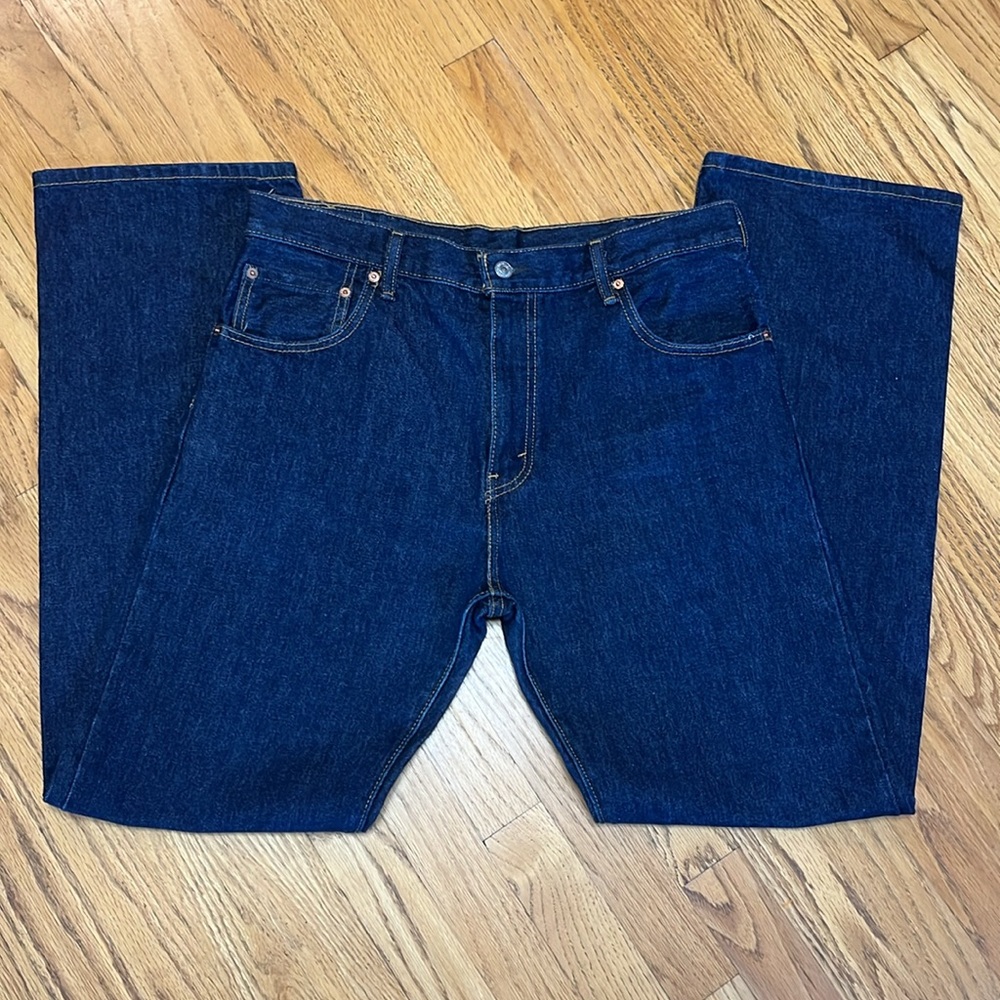 Levi's 517 Boot Cut Dark Wash Made Aug 2013 Blue Jeans Men's W/34 L/32 - Picture 2 of 12